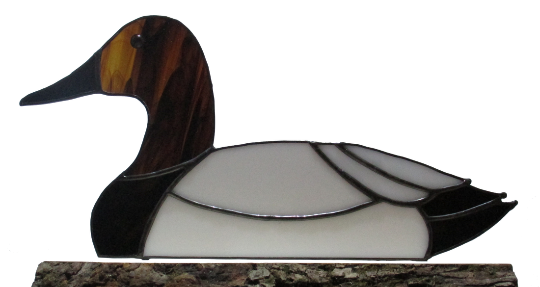 stained glass canvasback duck