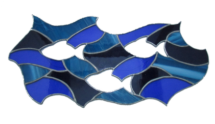 stained glass abstract fish