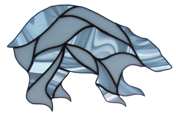 stained glass abstract polar bear
