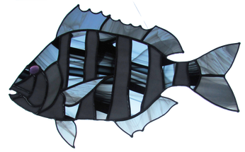 stained glass sheepshead fish