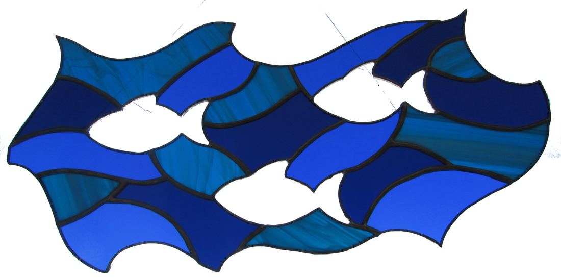 stained glass abstract fish