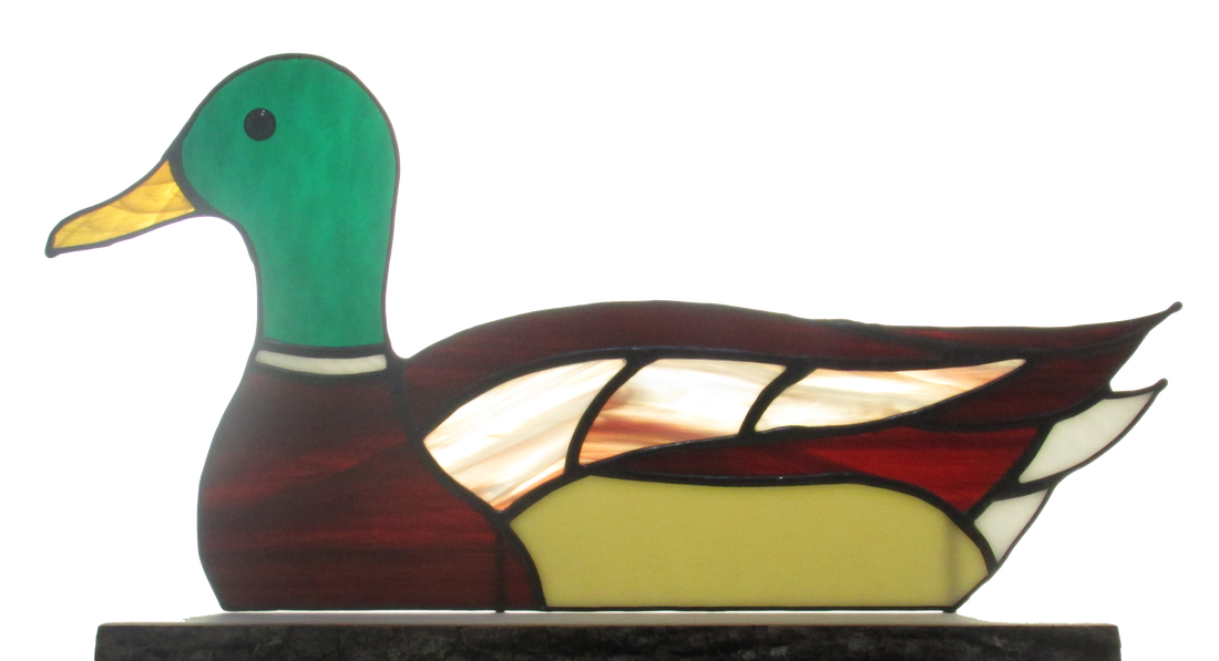 Stained glass mallard duck