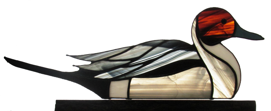 Stained glass pintail duck