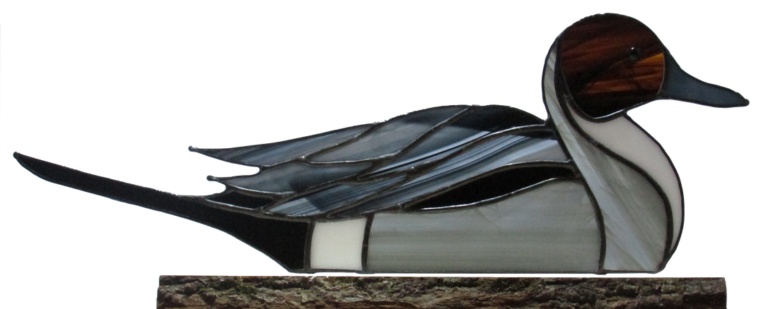 Stained glass pintail duck