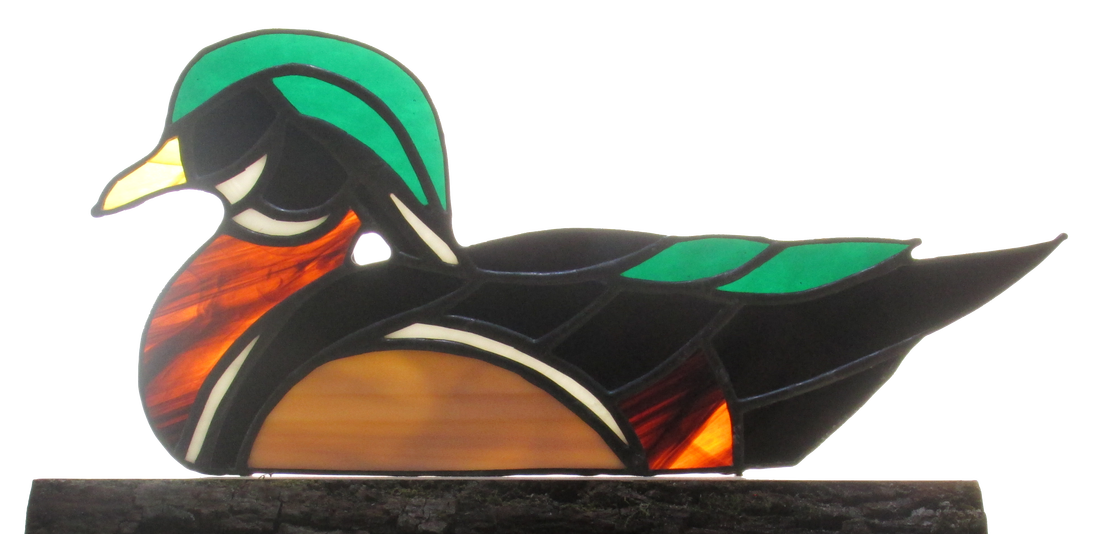 Stained glass wood duck