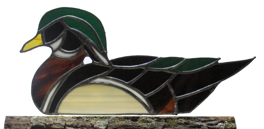 Stained glass wood duck